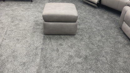 'Cinemax' Nappa Grey Velvet Storage Footstool