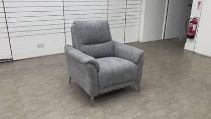 ‘Daytona’ 11445 Anivia Light Grey Tight Weave Fabric Armchair