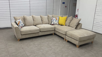 ‘Legend’ Kingston Beige Fabric Pillow Back Right Hand Facing Corner Sofa