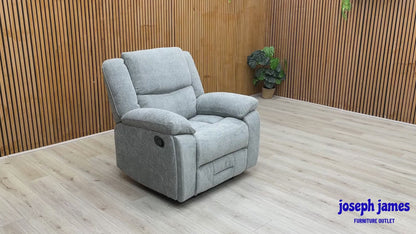 ‘Weston' Grey Tight Weave Fabric Manual Recliner Chair