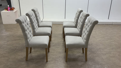 Furnitureland ‘Hamilton’ Taupe Fabric Dining Chairs - Set of 6