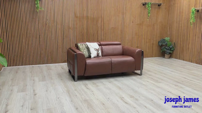 ‘Gisella’ Cat-60_07 Butterscotch Brown Leather 2 Seater Sofa
