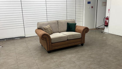 'Marshall' Oatmeal Pattern Sultan Fabric 2 Seater Standard Back Sofa