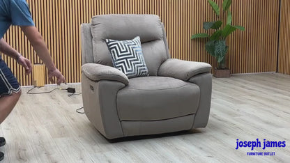 ‘Sloane’ Opulence Cedar Velvet Fabric Power Recliner Chair