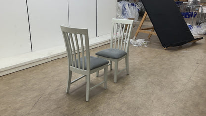 Furnitureland ‘Hamilton’ Grey-painted Finish Pair of Wooden Dining Chairs