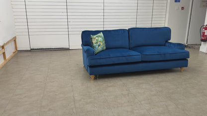 'Jardim' Royal Blue Sensual Velvet 4 Seater Sofa