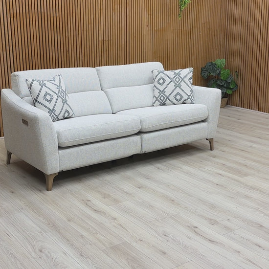 Video showcasing the Power Recliner function and Power Telescopic Headrests of the Moderna sofa.