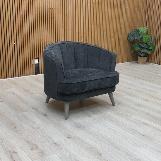 Video Preview for the 'Aurelia' Accent Chair in Black Calix Boucle.