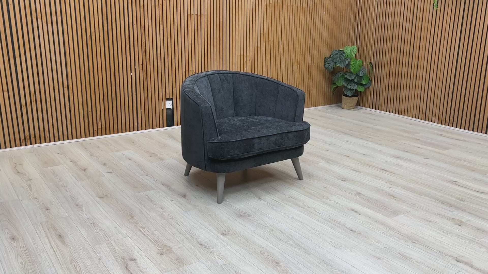Video Preview for the 'Aurelia' Accent Chair in Black Calix Boucle.