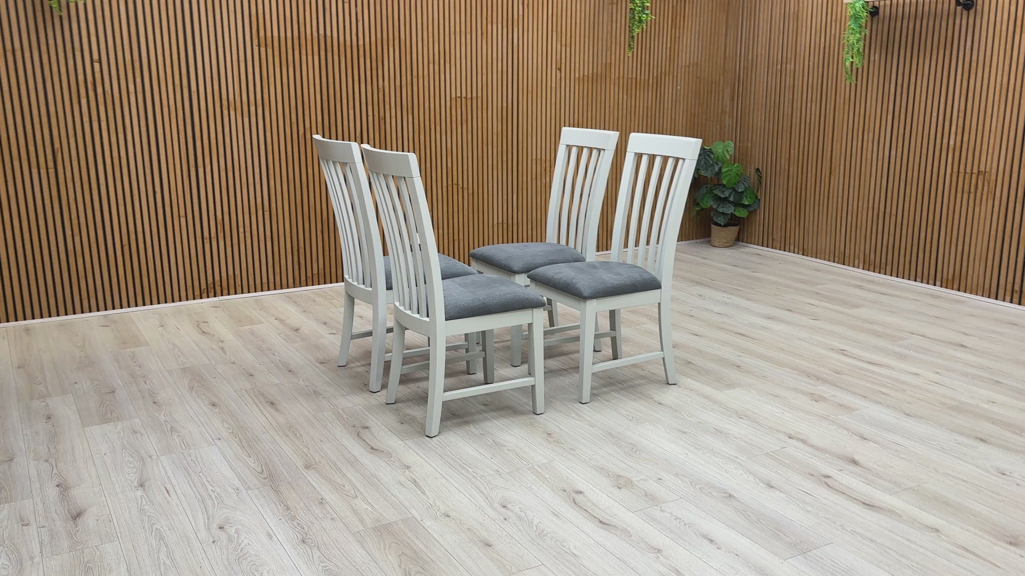 Video of the features and design of the Hamilton Hand Painted Grey Wooden Chairs.