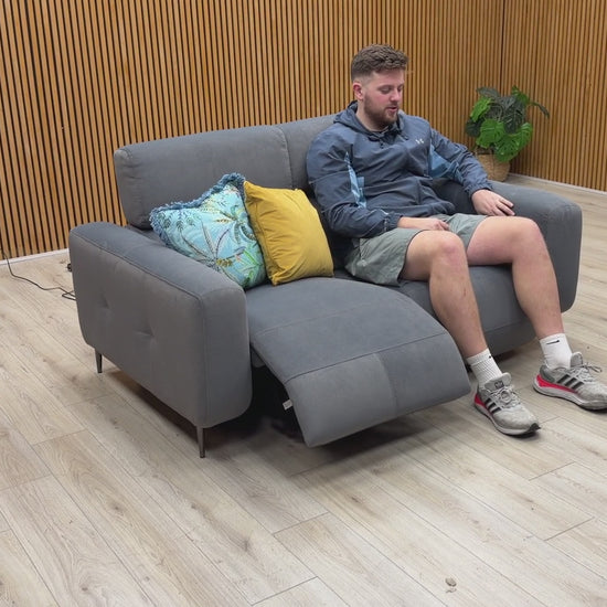 Video Tour of 'Ezra' power recliner, emphasizing its premium craftsmanship.