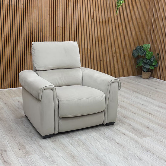 Video Preview  for a product video, likely demonstrating the power recliner function and plush velvet material.