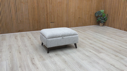 ‘Sanremo' Silver Fabric Storage Footstool