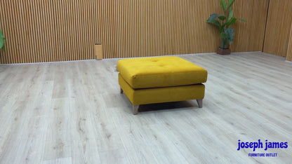 The Lounge Co. 'Hermione' Bal210 Baltic Amber Yellow Wo Ft Velvet Fabric Footstool
