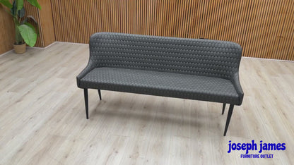 'Osaka' Grey Faux Leather Dining Bench