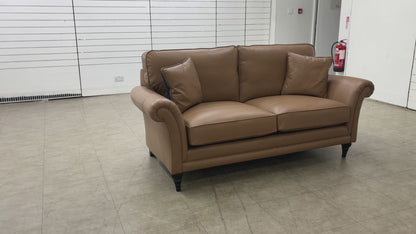 Parker Knoll 'Burghley' Como Taupe 053051-0019 Leather Large 2 Seater Sofa