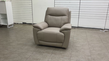 'Sloane' Cat-40/08 Oyster Leather Power Recliner Chair