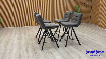 Bodahl 'Njord' Anthracite Grey Fabric Set of 4 Swivel Bar Stools