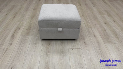 'Mia' Silver Catalina Chenille Fabric Storage Footstool