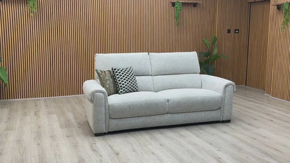 ‘Nixon’ Fab-Mil-R104 Oyster Fabric 3 Seater Sofa