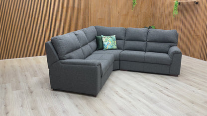 ‘Aylin’ Charcoal Benita Fabric 2 Corner 2 Sofa