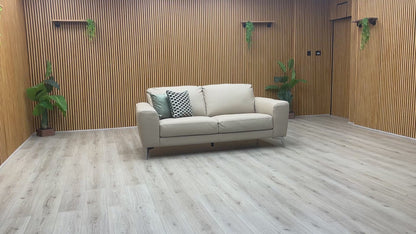 ‘Bocelli’ Verona Cappuccino Light Cream 2574 Leather 3 Seater Sofa