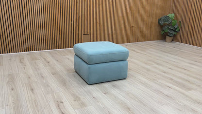 ‘Cinemax’ Baby Blue Velvet Storage Footstool