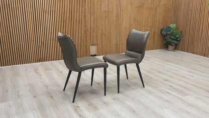 'Murcia' Antiqued Grey Fabric Dining Chairs - Set of 2