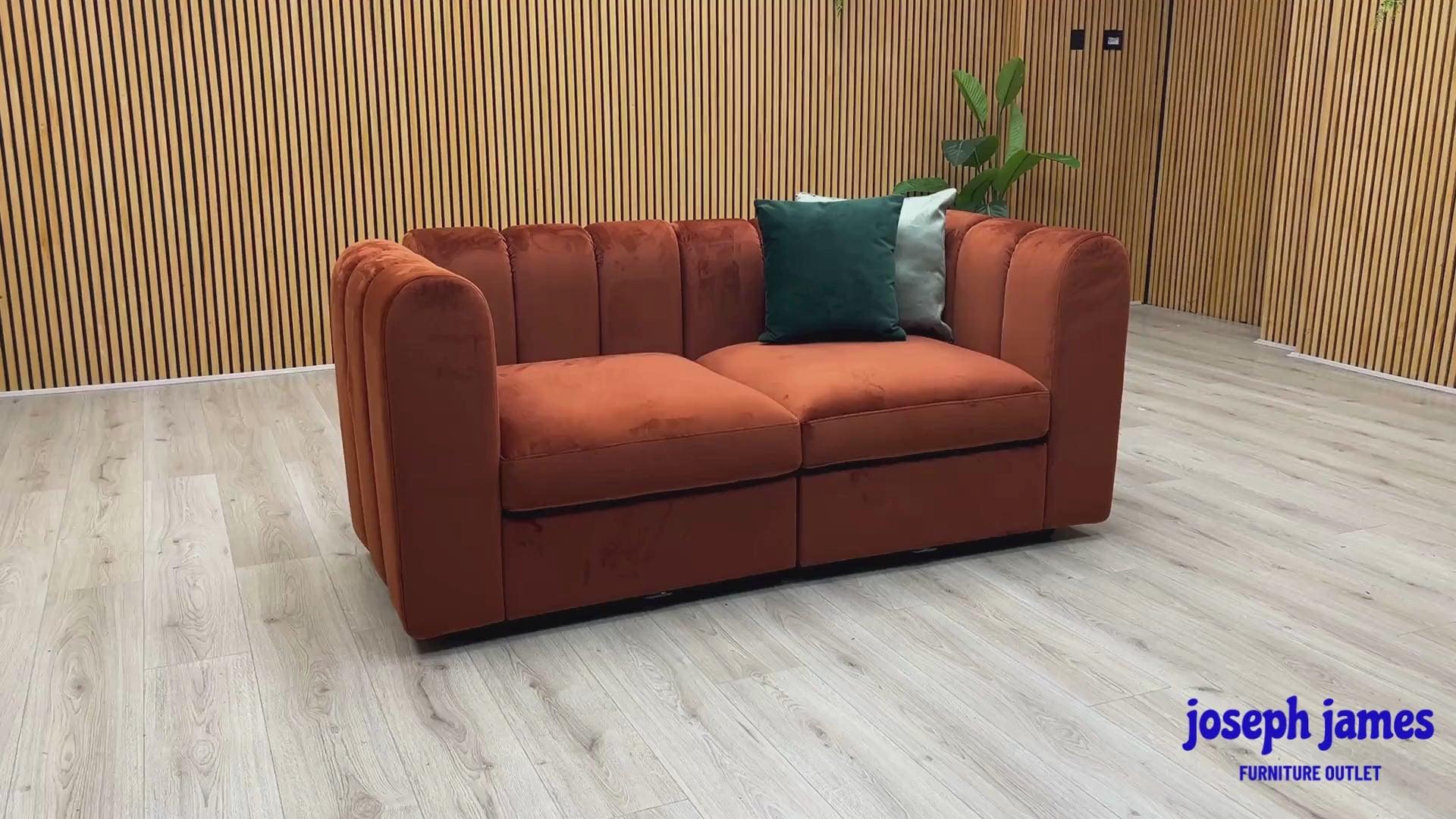 Video Of ‘New Sofables So Together’ contemporary modular corner sofa suite, beautifully upholstered in vibrant Rust Orange Sofables Splendour fabric.