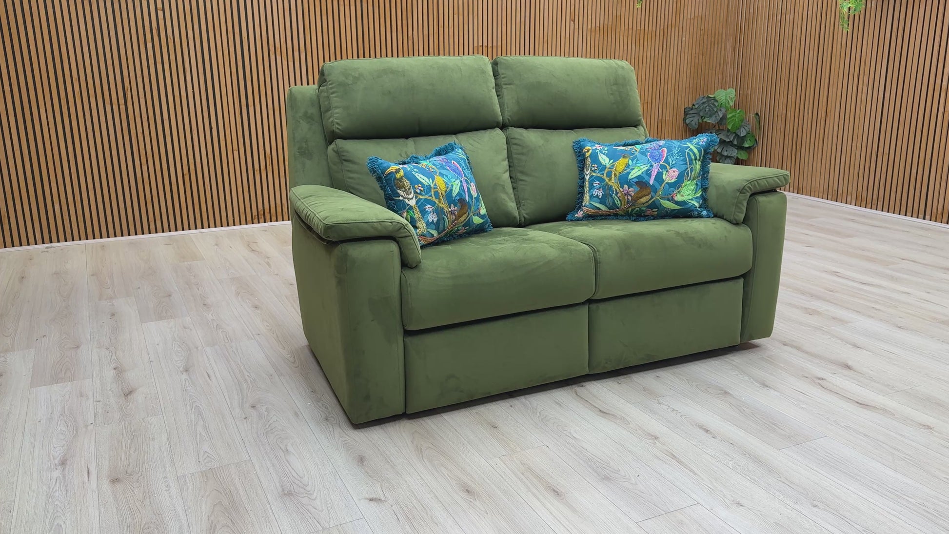 Video showcasing the G Plan 'Thornbury' Plush Vine Green 2 Seater Velvet Sofa