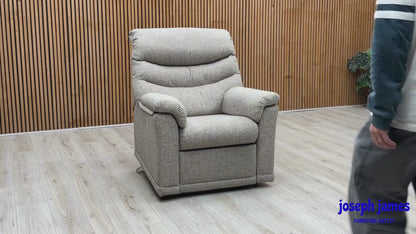 G Plan ‘Malvern’ A022 Dapple Sparrow Oatmeal Woven Fabric Power Recliner Chair