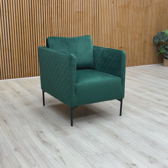 Video Preview for the DFS 'Tub' Forest Sensual Velvet Accent Chair.