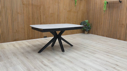 'Raul' Silver Ceramic Top 160cm Pop Up Extending Dining Table