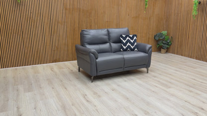 'Daytona' Cat-60/18 Lavender Grey Leather 2 Seater Sofa