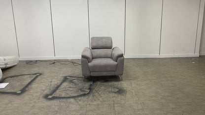 'Romeo' Stone Dexter Velvet Power Recliner Chair with Power Headrests