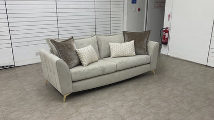 'Luella' Soft Sherpa Stone Mix 4 Seater Sofa