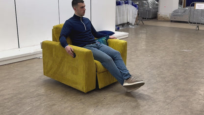 ‘Heydon' Mustard Marley Fabric Power Recliner Chair