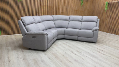 Video demonstration showing the power recliner mechanism in action and the sofa's high-back support.