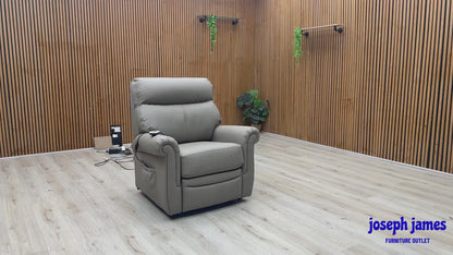 G Plan 'Avon' Grey Leather Lift and Rise Recliner Armchair