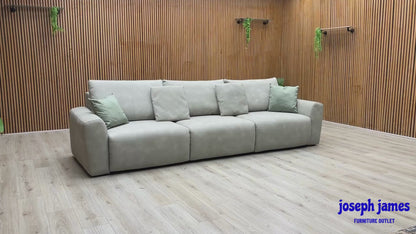 Ideal Home ‘Gemini’ Bluish Grey Suede Fabric 3 Seater Sofa
