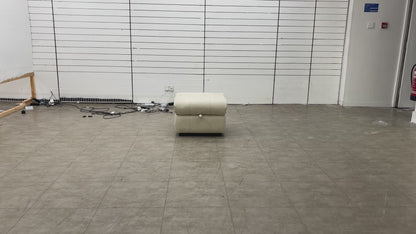'Moreno' Bfa-Bnn-R26 Cream Fabric Storage Footstool