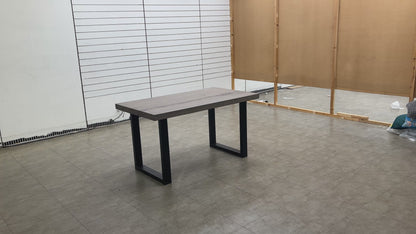 Bodahl Compact ‘Terra’ 02 Smoked 140cm Straight Edge Dining Table with U-Shaped Legs
