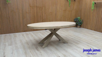 'Falun' Smoked Oak Solid Oak Small Oval Dining Table