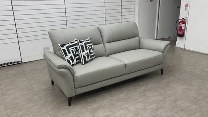 'Winner' Oslo Cat-40/27 Light Grey 3 Seater Leather Sofa