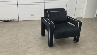 'Demure' Black Demure Velvet Accent Chair