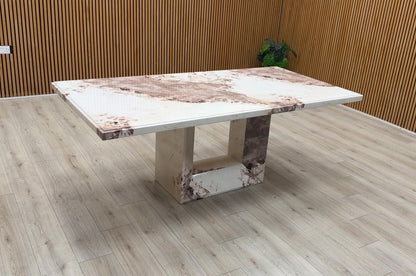 Video showcase of the Artemis dining table, demonstrating its large 200cm scale and high-end marble construction.