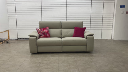 Nicoletti 'Davide' 352 Torello Fango Leather 3 Seater Power Recliner Sofa