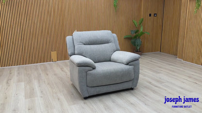 ‘Touch’ Fab-Meo-R27 Pewter Grey Fabric Armchair