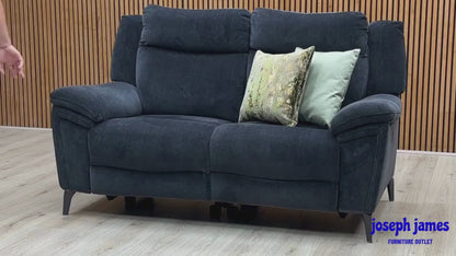 ‘Panache' Manhattan Indigo 58009 Fabric 2 Seater Power Recliner Sofa