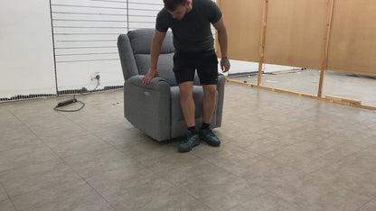‘Lexus’ Grey Fabric Power Recliner Armchair